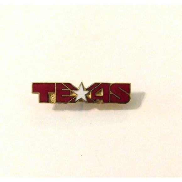 Texas State Metal Lapel Pin Star Design Red White Gold Tone - Picture 1 of 3